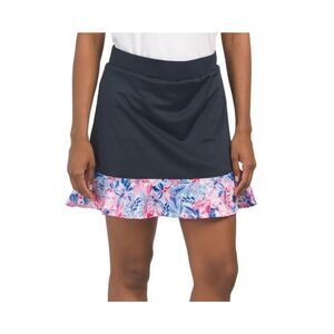 NWT Stella Parker Golf Tennis Skirt 50 UPF Women’s L Tummy control Blue Ruffle